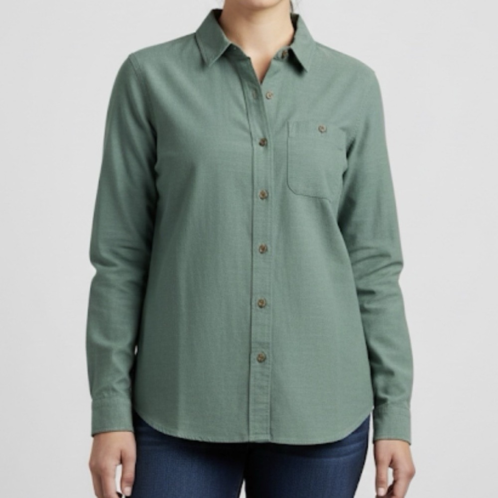 L.L. Bean Sage Green Button-Down Shirt